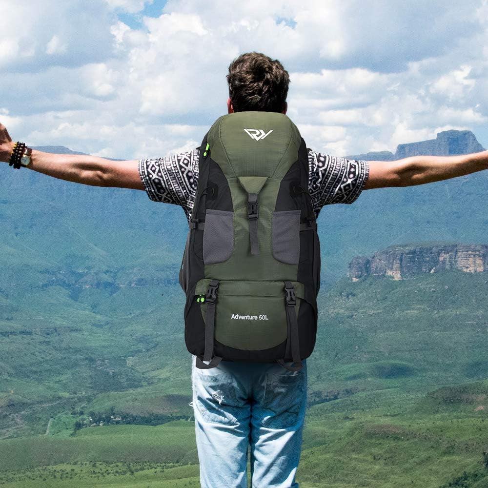 50L Hiking Backpack, Waterproof Lightweight Daypack for Outdoor Camping Travel