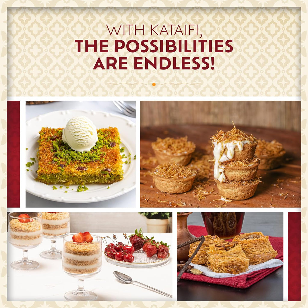 Dried & Chopped Kataifi Shredded Fillo Dough, Kurutulmus Kadayif Pastry Dough, Ingredient for the Viral Dubai Pistachio Chocolate Bar, Shredded Phyllo Dough, Kunafa Dough, 500G