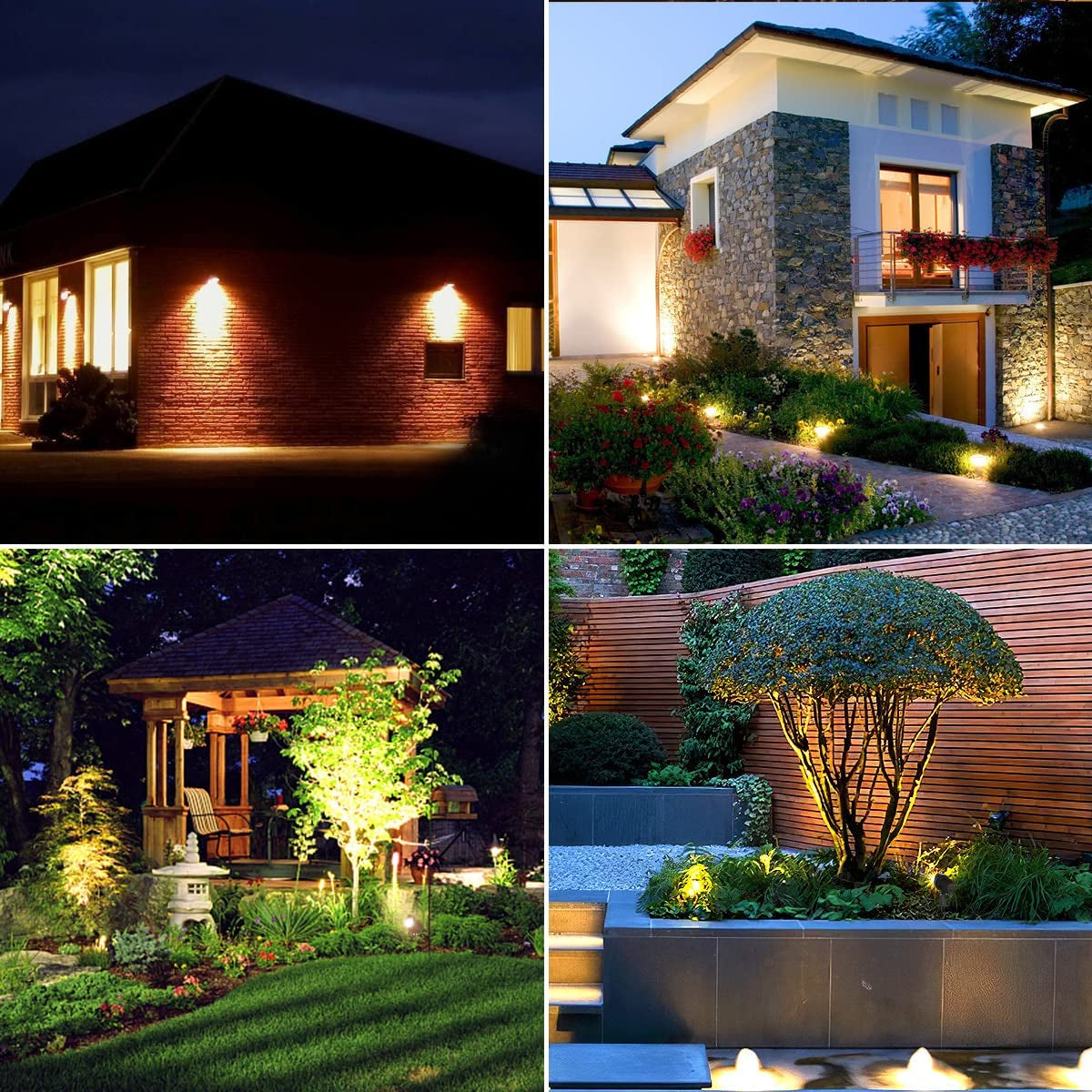 Outdoor Garden Landscape Lights 500LM Spike Lights LED Landscape Spotlights IP66 Waterproof Lawn Light Decorative Light for Garden Lawn Landscape Patio Backyard Warm White 4 Pack 1M Cable