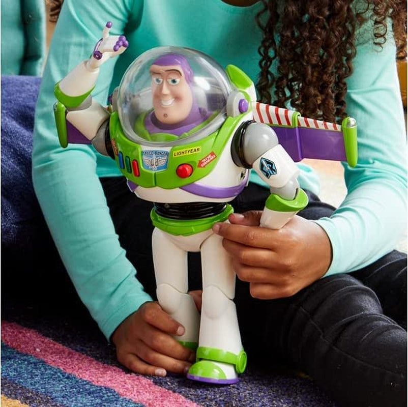 Official Buzz Lightyear Interactive Talking Action Figure from Toy Story, Features 10+ English Phrases, Interacts with Other Figures and Toys