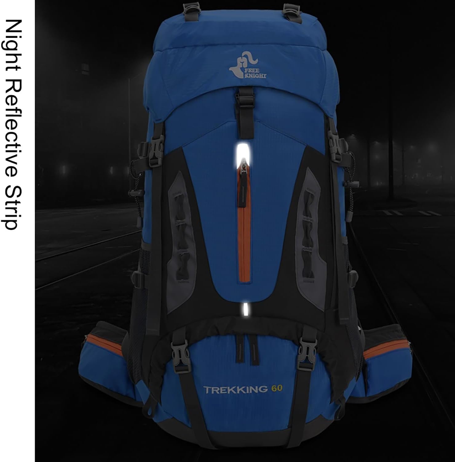 60L Hiking Camping Backpack with Rain Cover, Waterproof Large Capacity Outdoor Sport Travel Daypack Climbing Touring (Black)