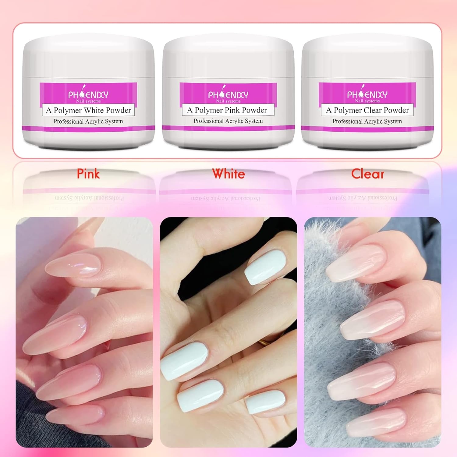 Acrylic Nail Kit,  78 in 1 Acrylic Powder and Liquid Kit Glitter Clear Pink White Powder for Beginners Professional Acrylic False Nail Art Extension Kit Nail Tips Manicure Set