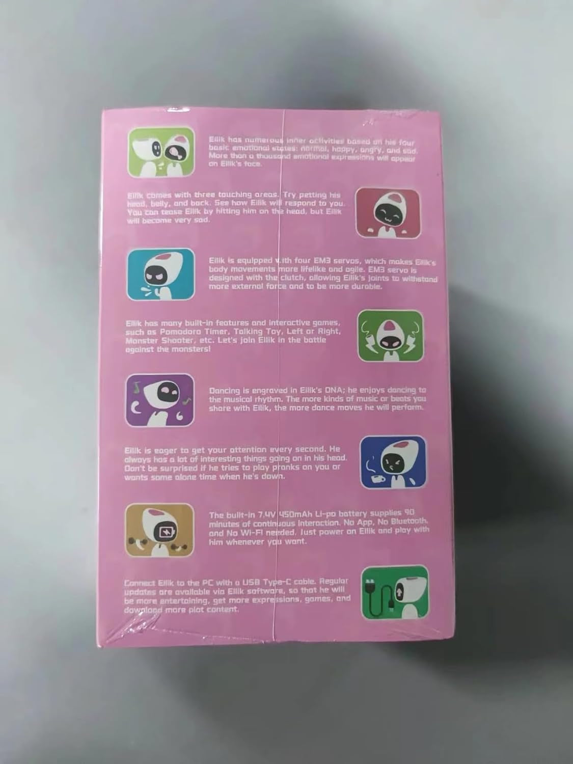 Eilik Pink - Touch Interactive Toys, Cute Robot Pets with Abundant Emotions. Idle Animations&Mini-Games, Unique Gift for Girls & Boys. Support Update.