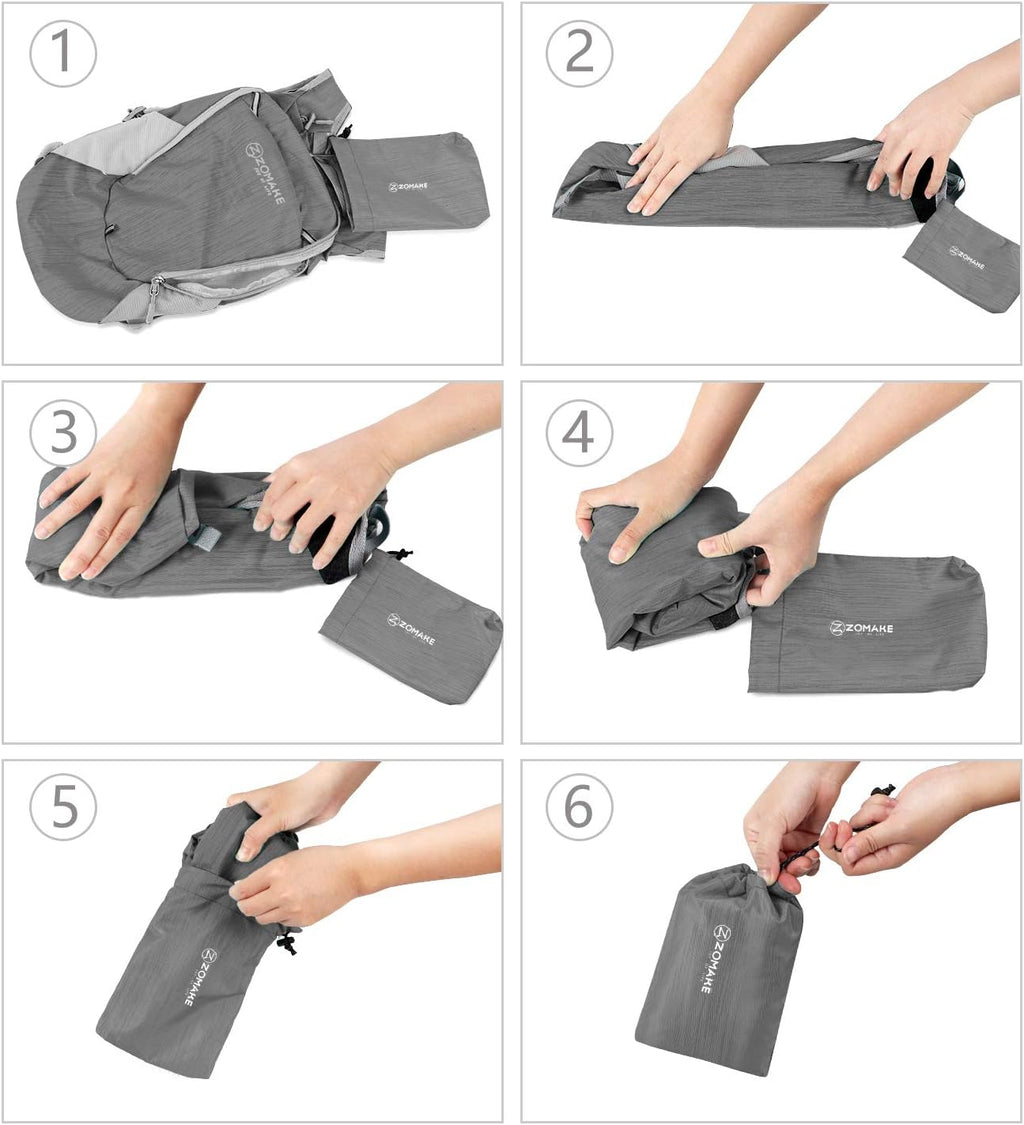 Ultra Lightweight Packable Backpack 18L, Small Foldable Hiking Backpacks Water Resistant Folding Daypack for Travel(Medium Grey)