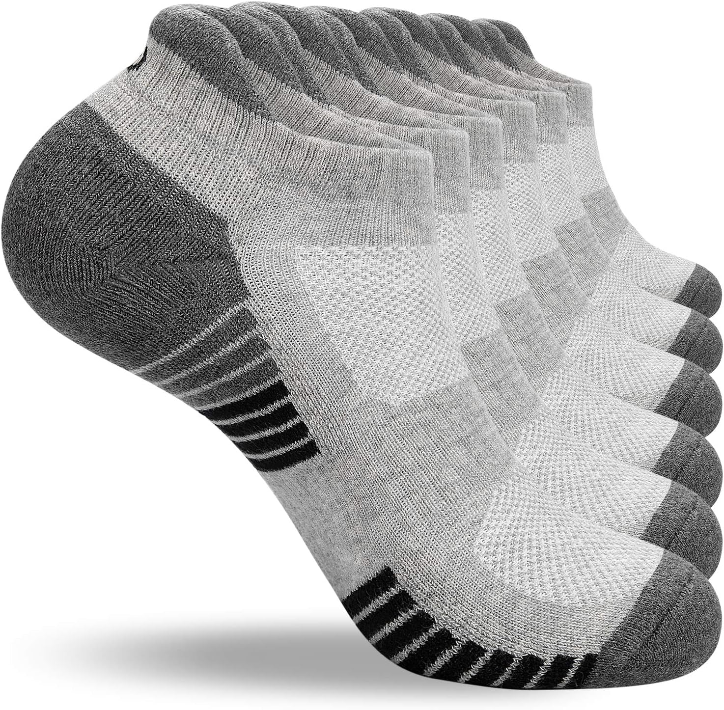 Running Socks Thick Cushion Ankle Trainer Socks for Men Women Cotton Sports (6 Pairs)