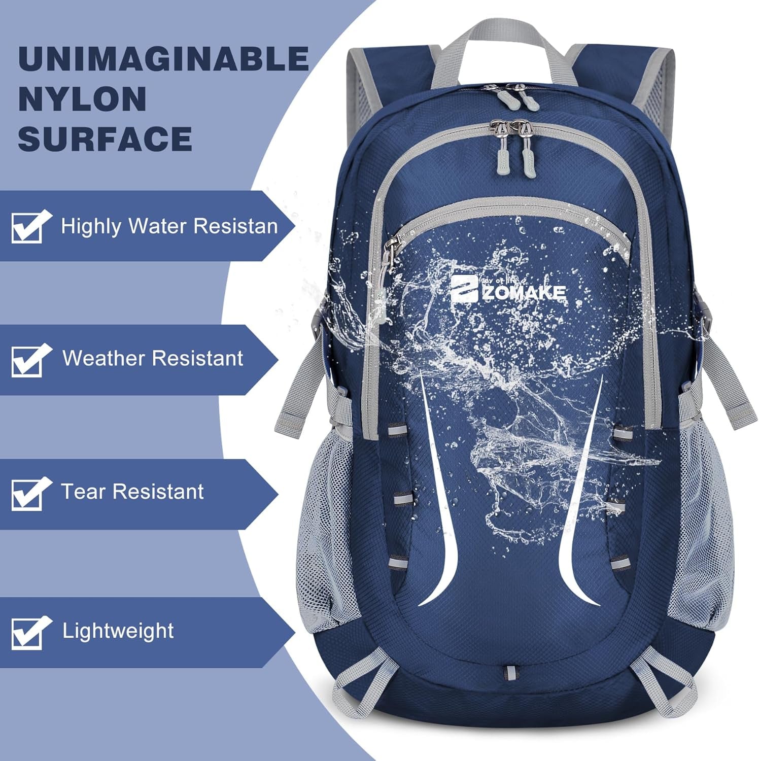 Lightweight Packable Backpack 35L, Foldable Backpacks Water Resistant Collapsible Light Daypack for Hiking
