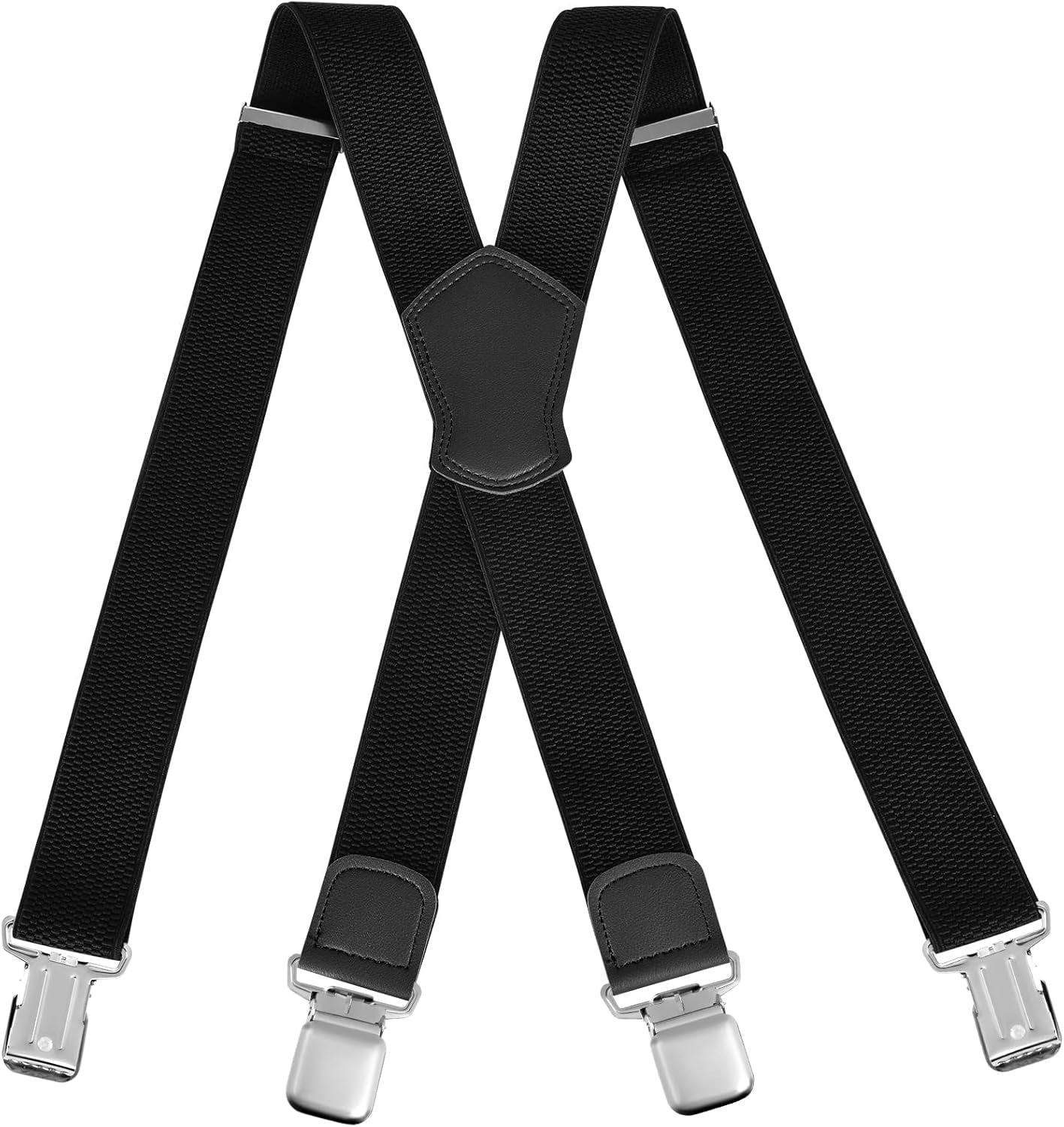 ACWOO Mens Braces with 4 Strong Metal Clips, Heavy Duty Suspenders, One Size Fits All Men and Women
