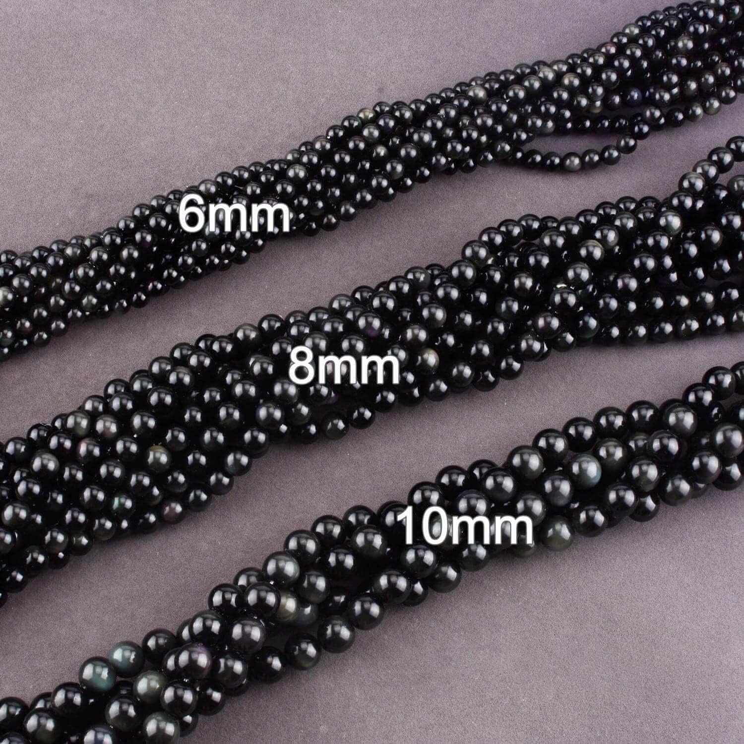 Rainbow Black Obsidian Semi Precious Stone round 6Mm Beads to Make Handmade Jewellery Sold by One Strand 15 Inch APX 60 Pcs