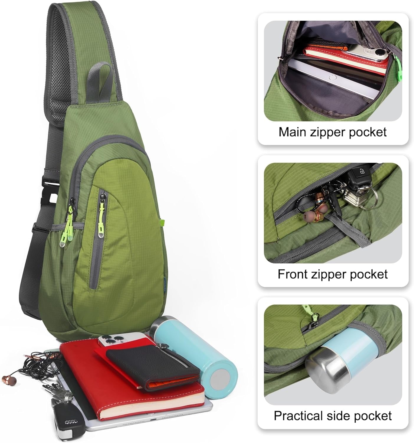 Small Sling Bag, Lightweight Crossbody Backpack for Men Women, Shoulder Bag for Sports and Outdoor