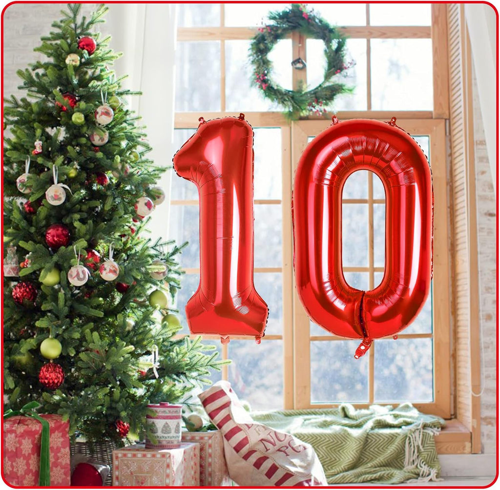40'' Red Number 1 Balloon, Large Numbers Balloons 0-9 Helium Foil Number Balloons Self Inflating for Girls Boys Birthday Party/Anniversary Decorations/New Years Eve Decorations