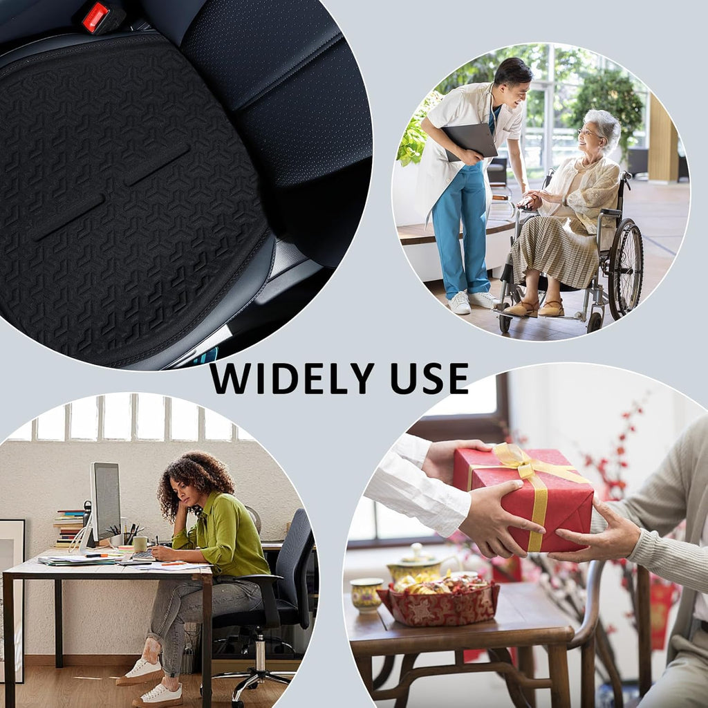 Large Gel Seat Cushion, Breathable 3D Surface Car Seat Cushion for Long-Time Driving, Relieving Sedentary Pressure for Home Office Chair/Wheelchair, Black