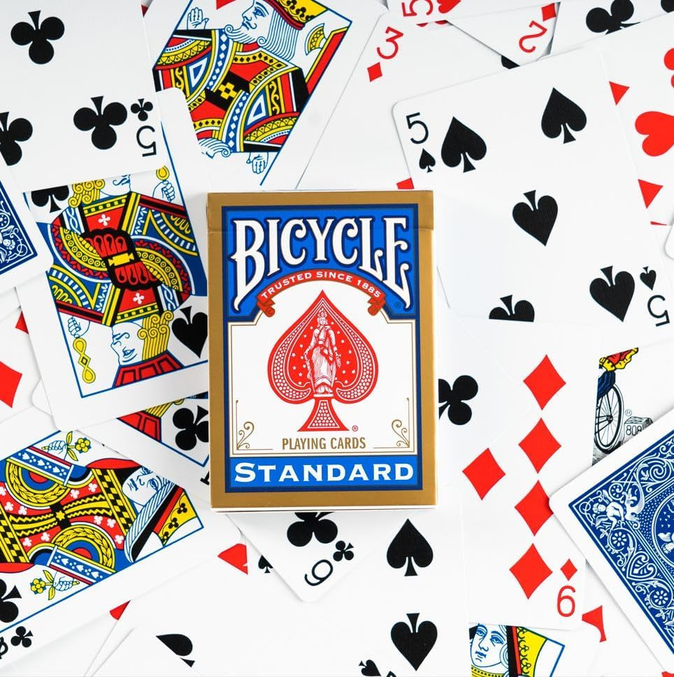 ® Gold Standard Playing Cards - 1 Deck of Cards, (Colour Will Vary Red or Blue), Air Cushion Finish, Iconic International Rider Back Design, Standard Index