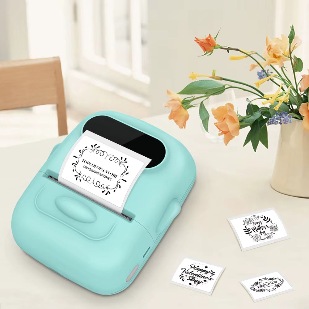 Tragbarer Mini-Drucker P50 Thermo-Klebeetikettendrucker Ohne Tinte Bluetooth-Aufkleberdrucker Barcode Preisschild Etikettendrucker