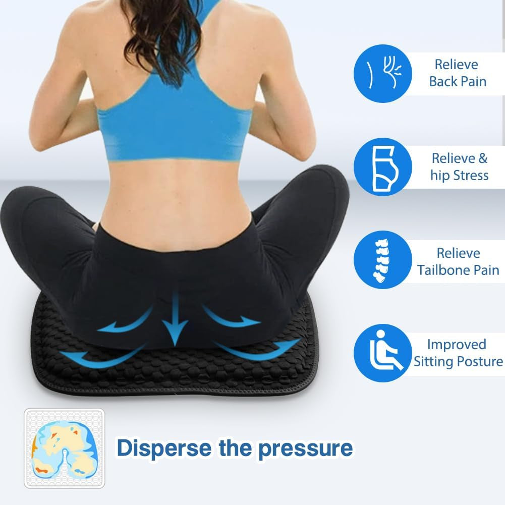 Car Seat Cushion Driver Seat Cushion, Gel Seat Cushion for Car, Office Chair and Home Chair (47 X 47Cm)