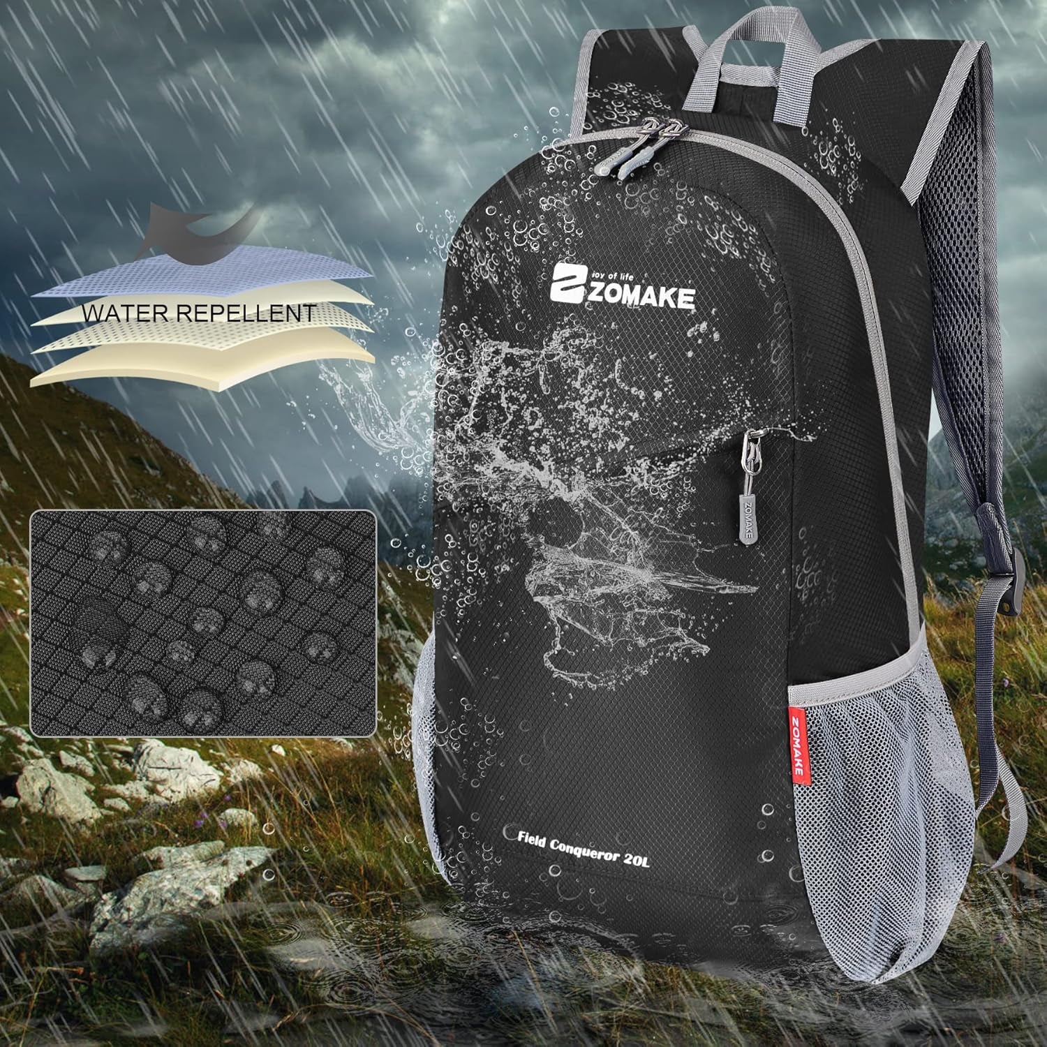 Lightweight Packable Backpack 20L, Foldable Backpacks Small Daypack for Hiking Water Resistant Day Bag for Travel