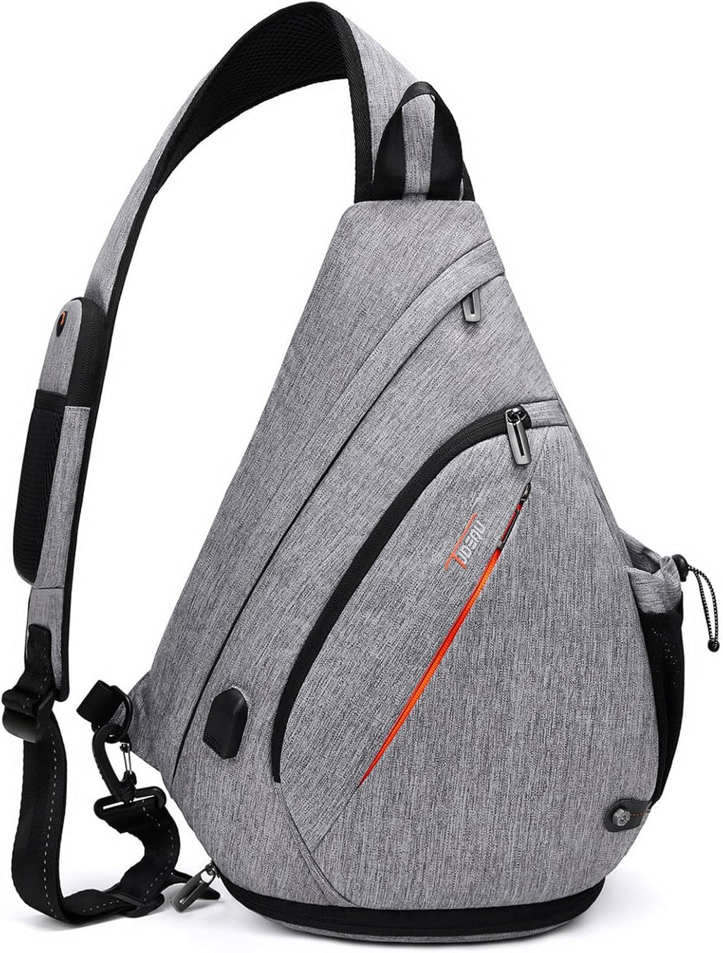 Sling Backpack, 8 Pockets Sling Bag Crossbody, 19L Large Sling Bag for Men Travel Crossbody Backpack Hiking Outdoor