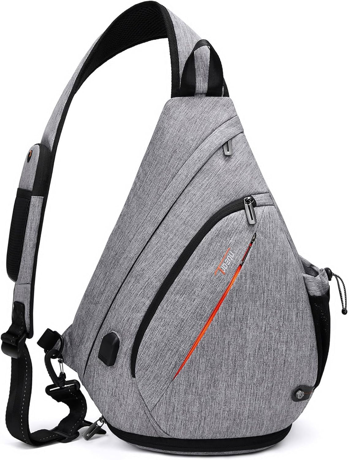 Sling Backpack, 8 Pockets Sling Bag Crossbody, 19L Large Sling Bag for Men Travel Crossbody Backpack Hiking Outdoor