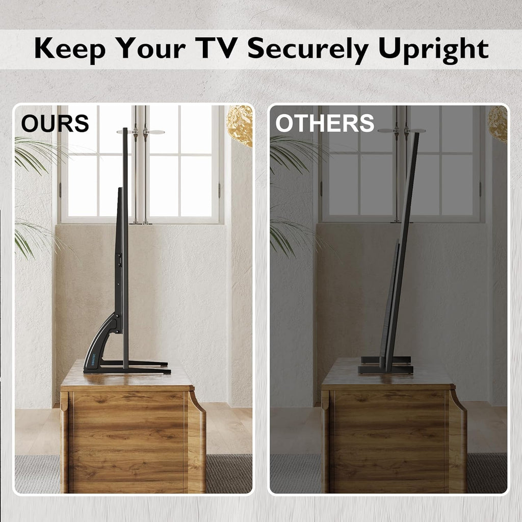 Universal Table Desk Pedestal TV Stand Tabletop Screen for 22"-65" LCD/LED Tvs-Securely Holds 50KG & Max.Vesa 800X400Mm