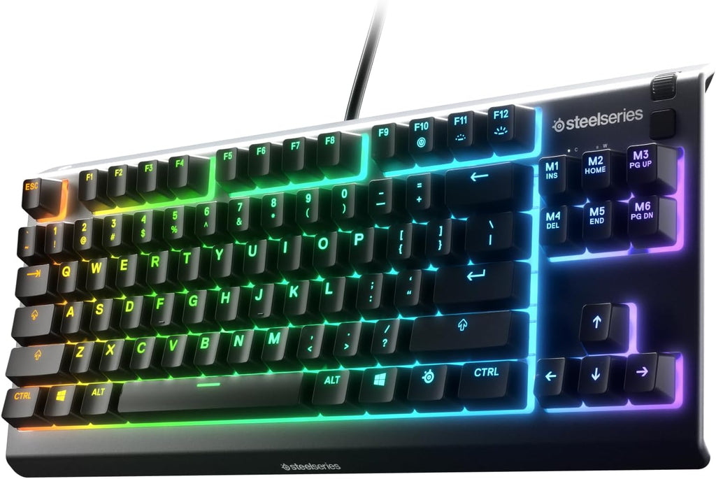 Apex 3 TKL RGB Gaming Keyboard – Tenkeyless Compact Form Factor - 8-Zone RGB Illumination – IP32 Water & Dust Resistant – Whisper Quiet Gaming Switch – Gaming Grade Anti-Ghosting,Black