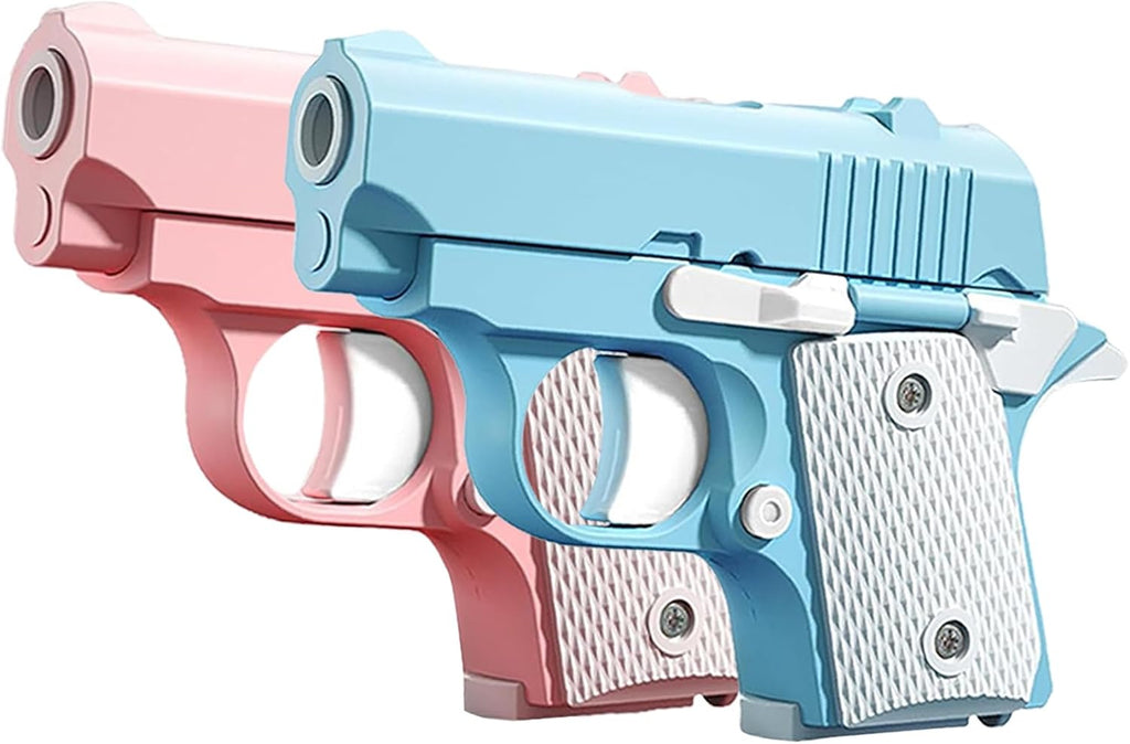 Fidget Toys for Adults, 1911 3D Printed Small Pistol Toys, Stress Relief Pistol Toys Suitable for Relieving ADHD, Anxiety, Suitable Toys for Friends Adults and Kids Best Gift, Blue&Pink