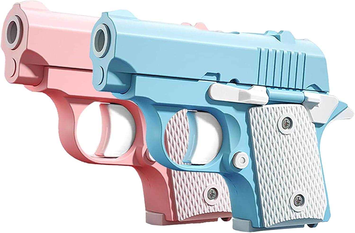Fidget Toys for Adults, 1911 3D Printed Small Pistol Toys, Stress Relief Pistol Toys Suitable for Relieving ADHD, Anxiety, Suitable Toys for Friends Adults and Kids Best Gift, Blue&Pink