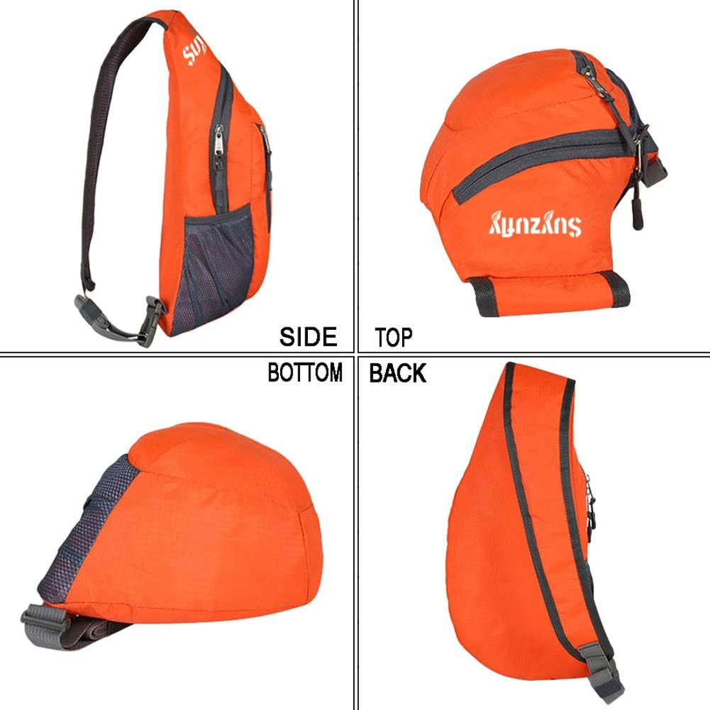 Men Women Foldable Sling Bags Shoulder Chest Backpack Crossbody Daypack for Cycling Walking Hiking