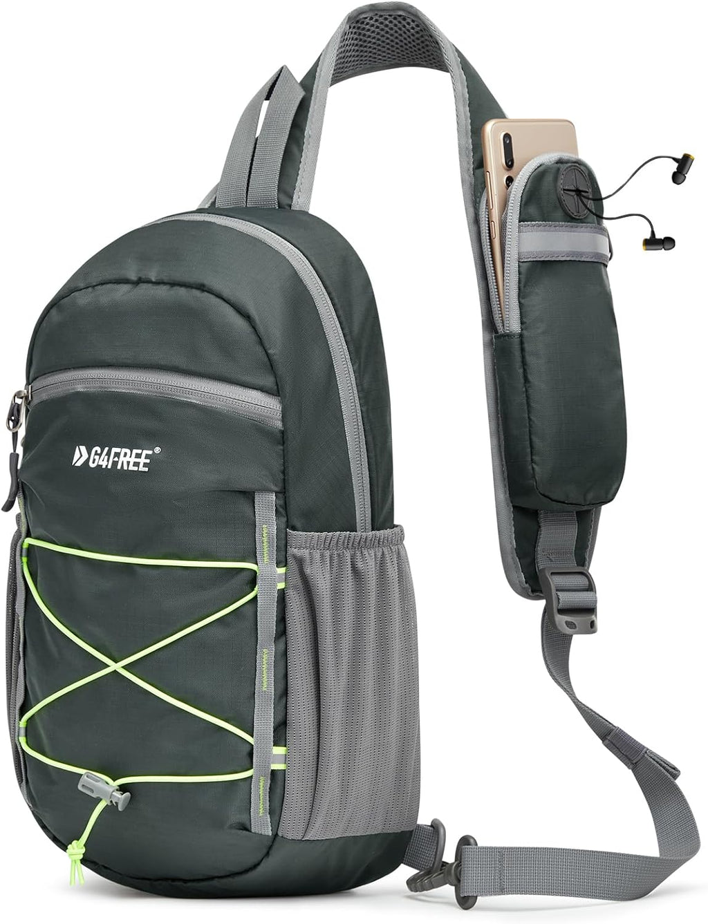 Sling Bag Backpack RFID Blocking Crossbody with Front Pocket Hiking Daypack Outdoor Chest Bag for Women Men