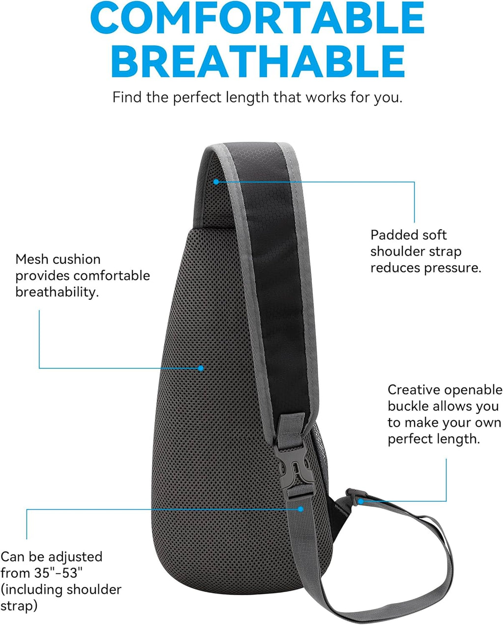 Unisex Honeycomb Jacquard Small Sling Bag Slim Sling Backpack Crossbody Chest Bag for Hiking Travel