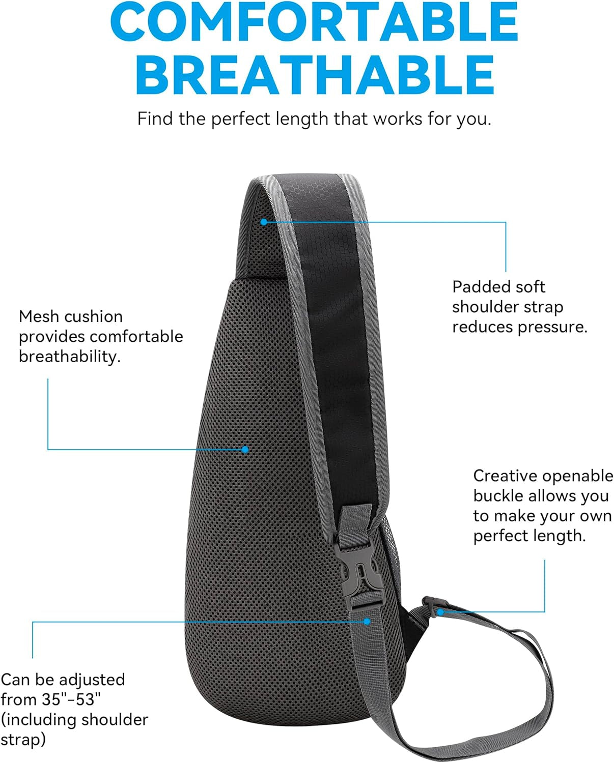 Unisex Honeycomb Jacquard Small Sling Bag Slim Sling Backpack Crossbody Chest Bag for Hiking Travel