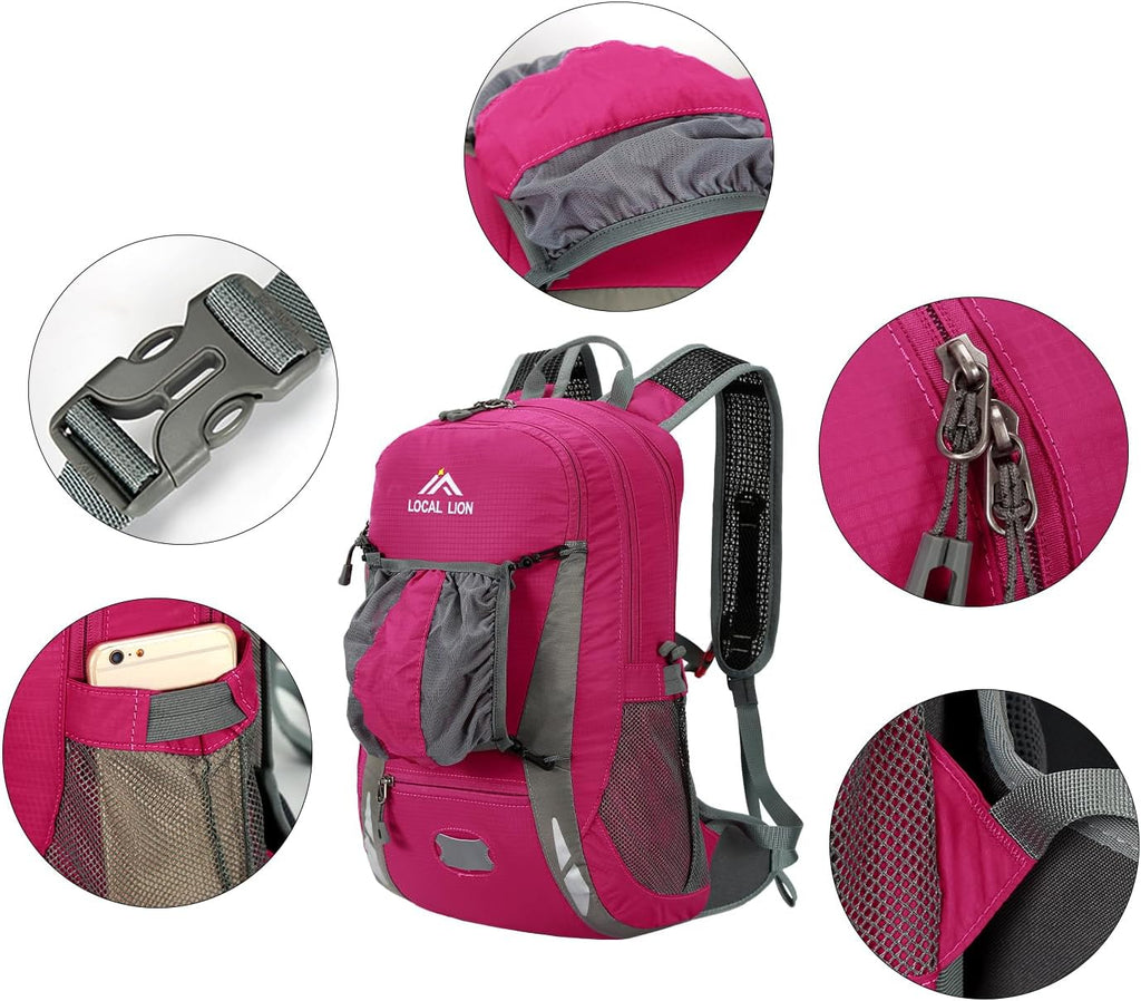 Hiking Backpack, 20/30L Waterproof Cycling Biking Backpack, Detachable Backplate, Hiking Daypack for Skiing Camping