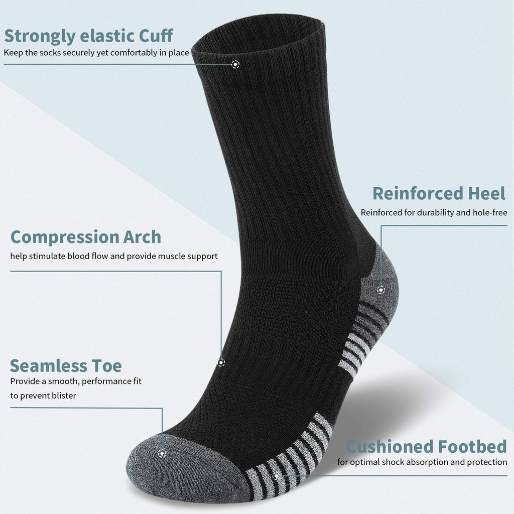 Sports Socks Thick Cushion Walking Thermal Crew Athletic Socks for Outdoor Work Hiking Trainer (6 Pairs)