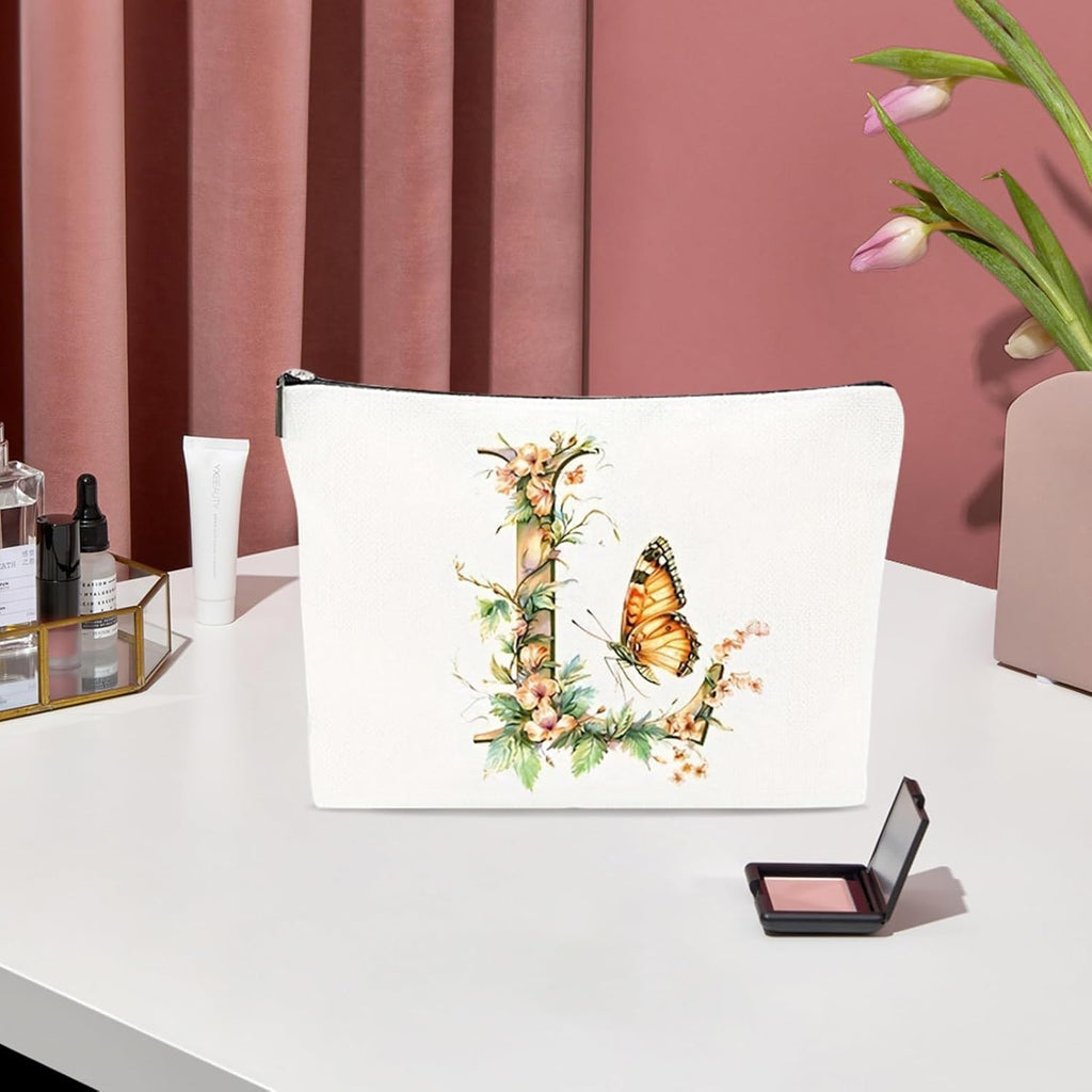 Small Makeup Bag for Handbag, Travel Toiletry Organiser, Makeup Brush Pouch Cosmetic Bags, Music Alphabet Animal Theme Bag, Compact Portable Storage for Women Girls