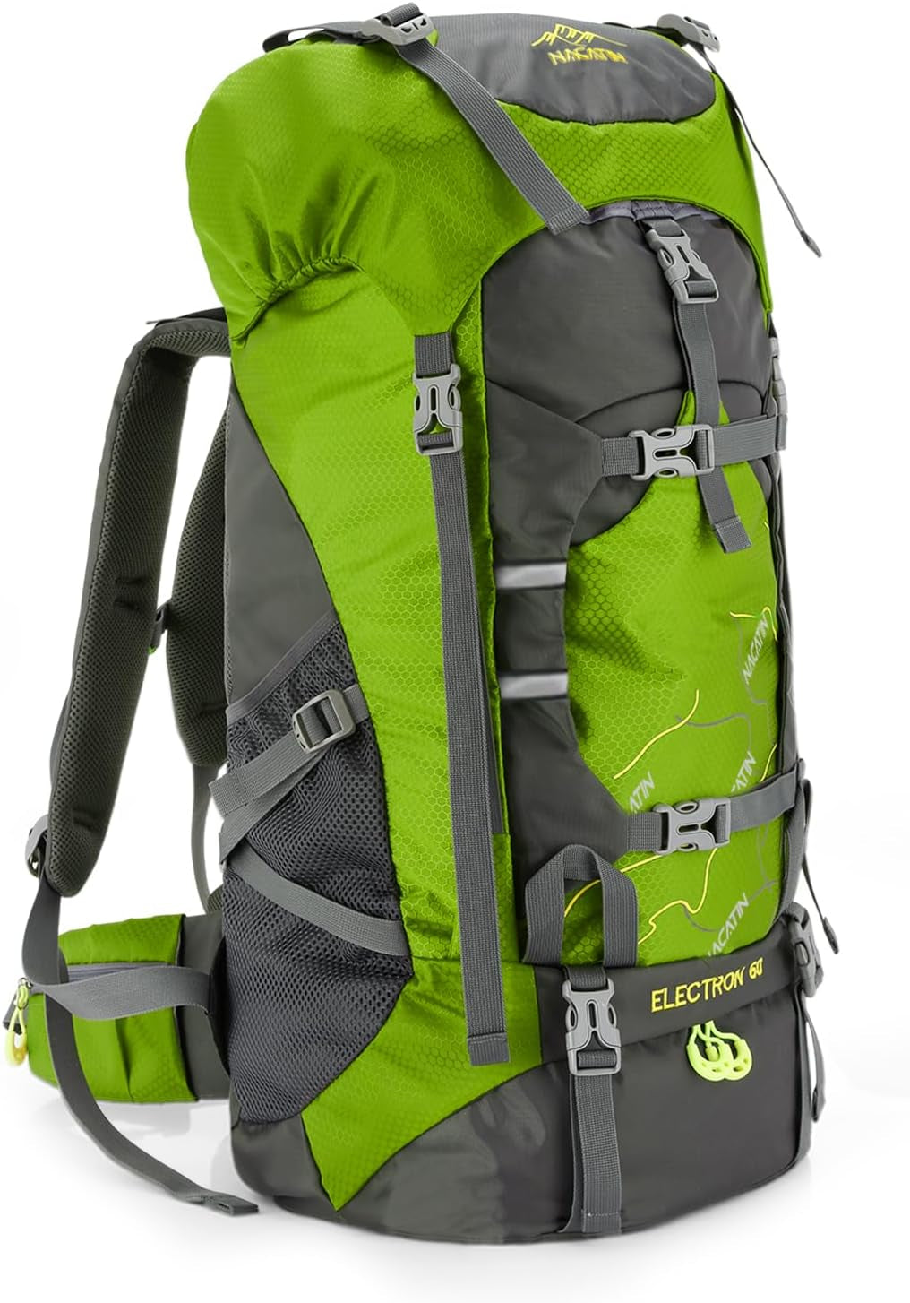 Hiking Backpack, 60L Lightweight Large Rucksack for Men Women, Tear and Water-Resistant for Climbing Fishing Travel