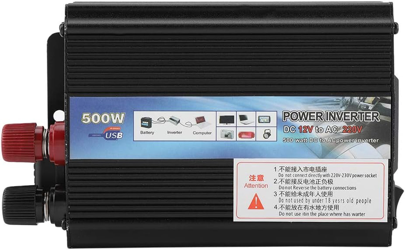 Solar Inverter, Inverter 12 V Converter 220V 500W Power Inverter with Solar Panel for Household Camping Outdoors Vacations Road Trips Remote Job Sites and Even Charging Household Items