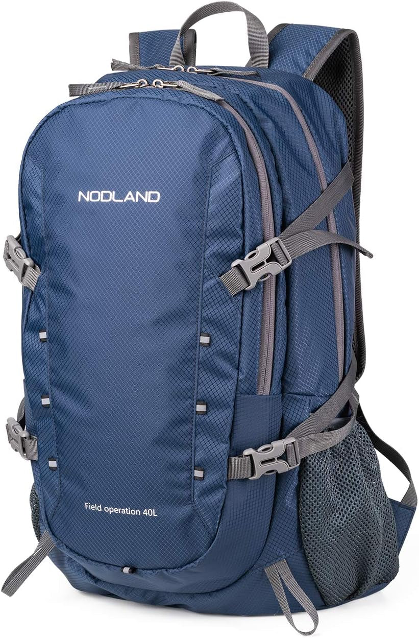 NODLAND Lightweight Backpack Travel 40L Foldable Water-Resistant Daypack, Hiking Outdoor Camping Rucksack for Men Women