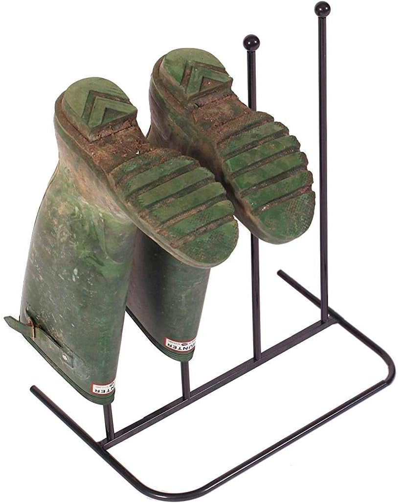 Steel Black Powder Coated Boot Rack 2 & 4 Pairs Wellie Welly Holder Stand Storage (2 Pair)