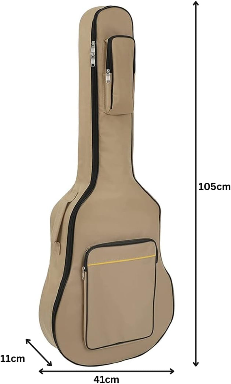 Guitar Bag with Shoulder Straps - Waterproof Padded Case - Bass, Acoustic & Classical Guitar Gig Bag - Perfect for Travelling