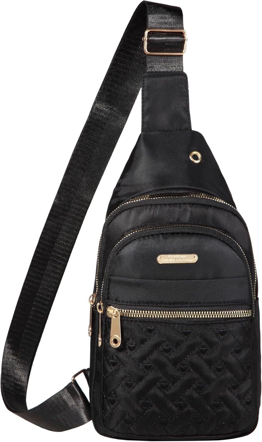 Small Sling Backpack Crossbody Sling Bag Fanny Pack Cross Body Bag for Outdoors Hiking Traveling - Black