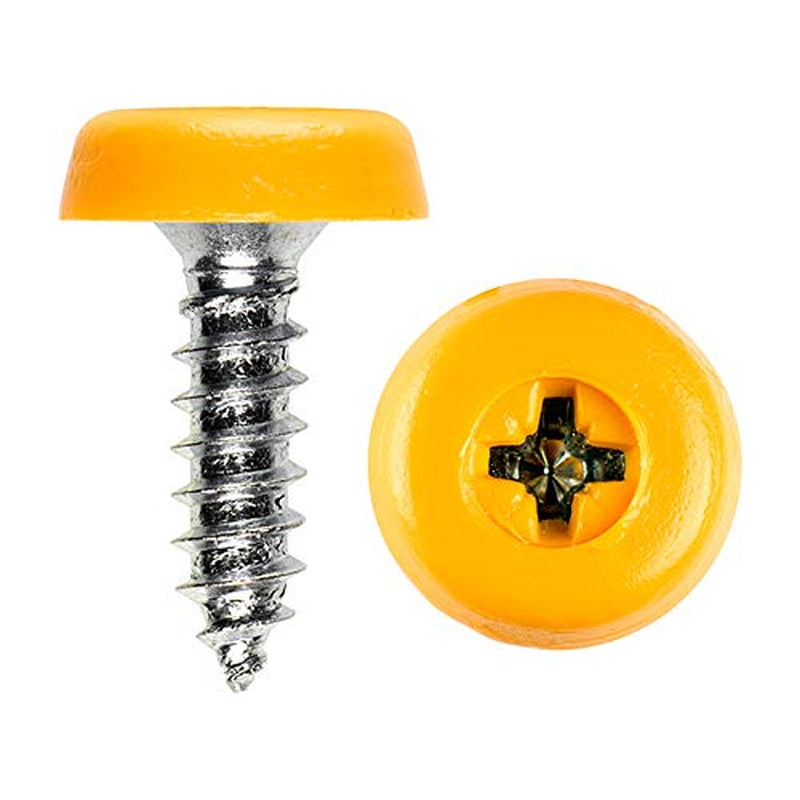 Number Plate Oversized Screws Plastic Top 2X White 2X Black 2X Yellow