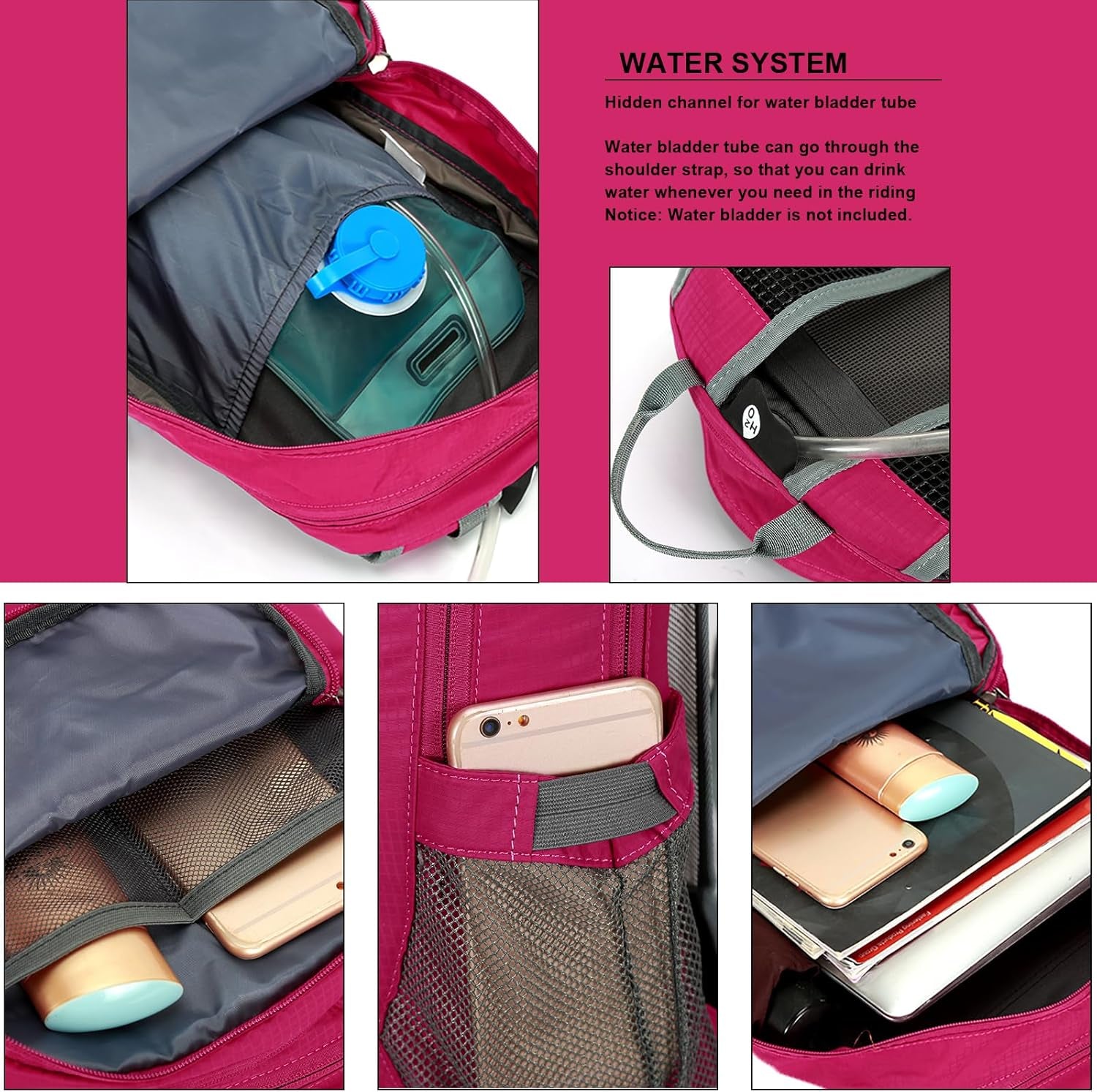 Hiking Backpack, 20/30L Waterproof Cycling Biking Backpack, Detachable Backplate, Hiking Daypack for Skiing Camping