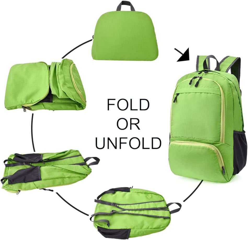35L Hiking Backpack Ultralight Lightweight Packable Foldable Water Resistant Travel Camping Outdoor Daypack (Green1)