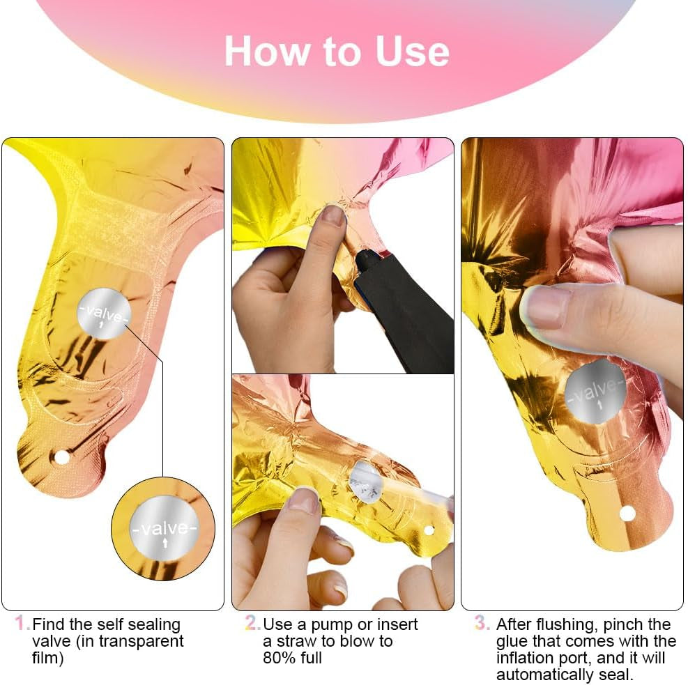 Helium Balloons, 40 Inches Number Balloons 16, Foil Balloons Birthday Balloon Large Numbers Balloons for Birthday Wedding Party Decorations Celebration Supplies (Gradient)