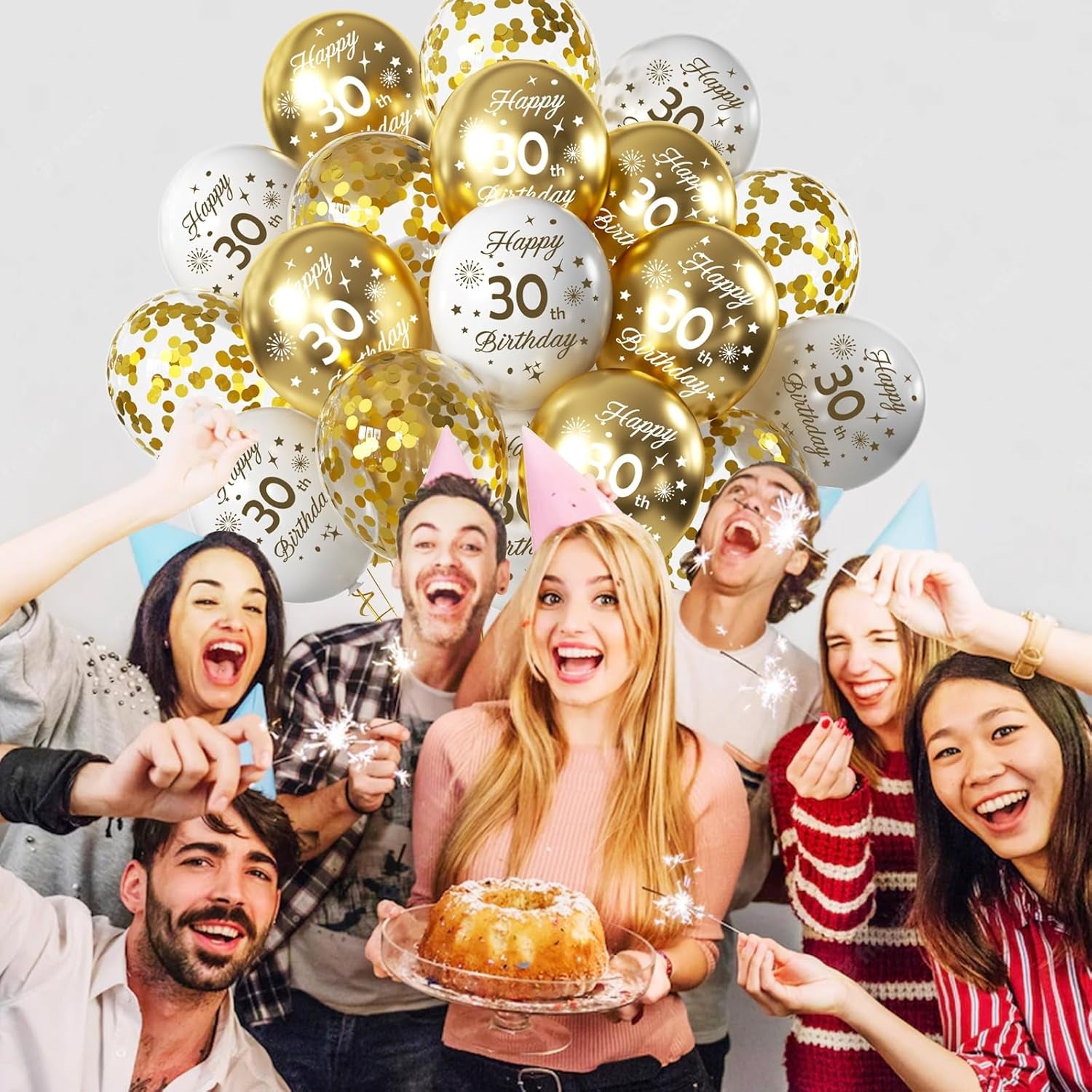 16Th Birthday Balloons 15 Pcs White Gold Happy 16Th Birthday Latex Confetti Balloons White Gold 16Th Birthday Party Decorations Balloons for Boys Girls 16Th Birthday Décor Anniversary Supplies (Age16)