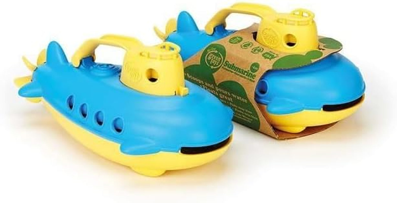 Submarine in Yellow & Blue - BPA Free, Phthalate Free, Bath Toy with Spinning Rear Propeller. Safe Toys for Toddlers, Babies
