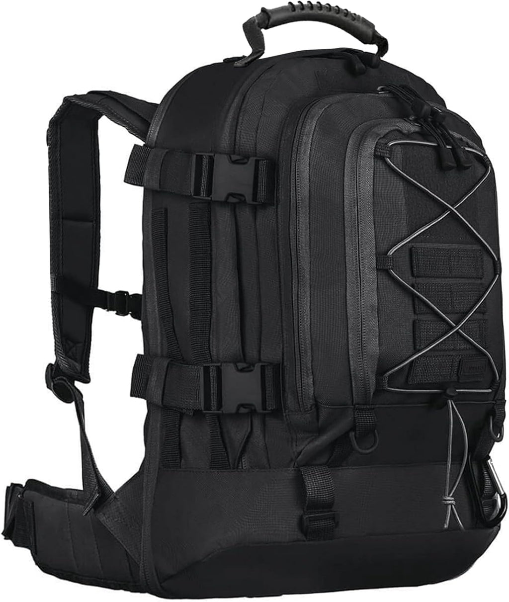 Tactical Backpack Military Hiking Daypack - Molle Backpack for Men 3 Day Assault Pack Bug Out Bag for Camping Travel Army Hunting Gym Rucksack Survival (Black)