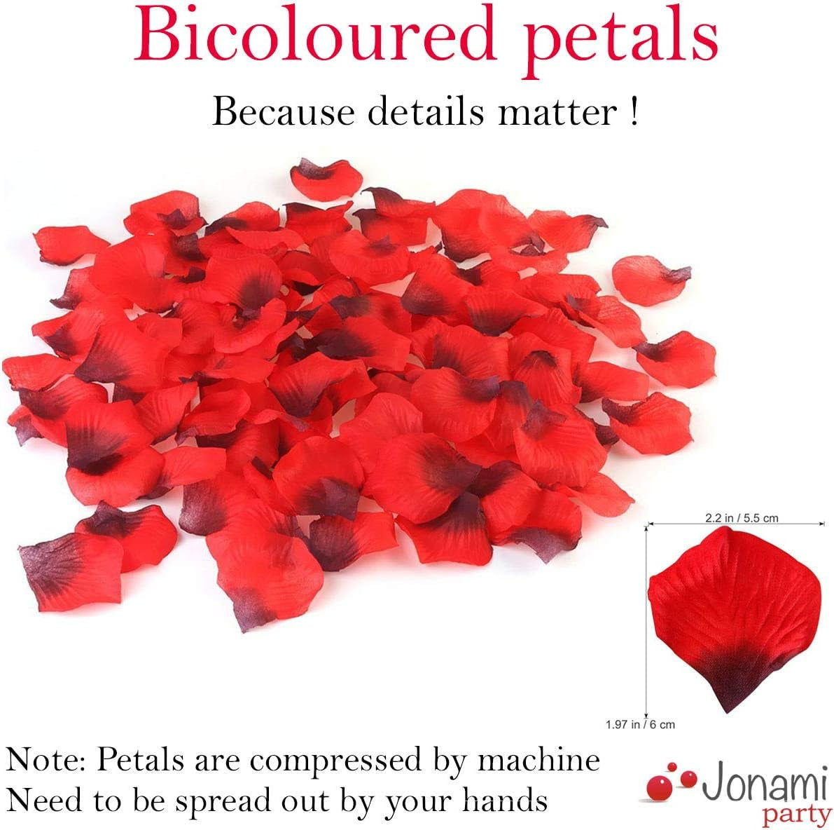 Romantic Decorations, Candles and Petals Set, 50 Love Heart Shaped Floating Tea Lights Candles + 1000 Silk Red Rose Petals + 5 Red Heart Shaped Foil Balloons for Wedding, St Valentine and Engagement