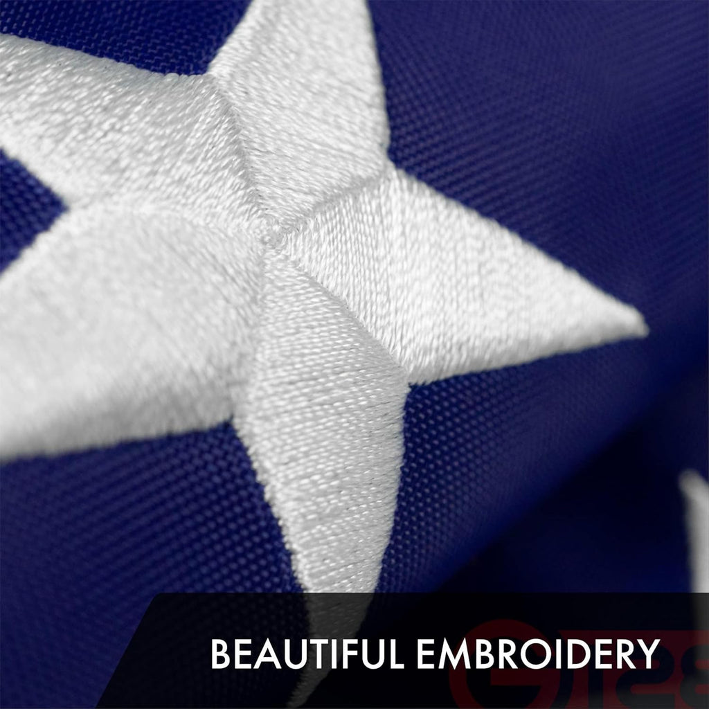 Combo Pack: USA American Flag 3X5 Ft Embroidered Stars & North Carolina State Flag 3X5 Ft Embroidered