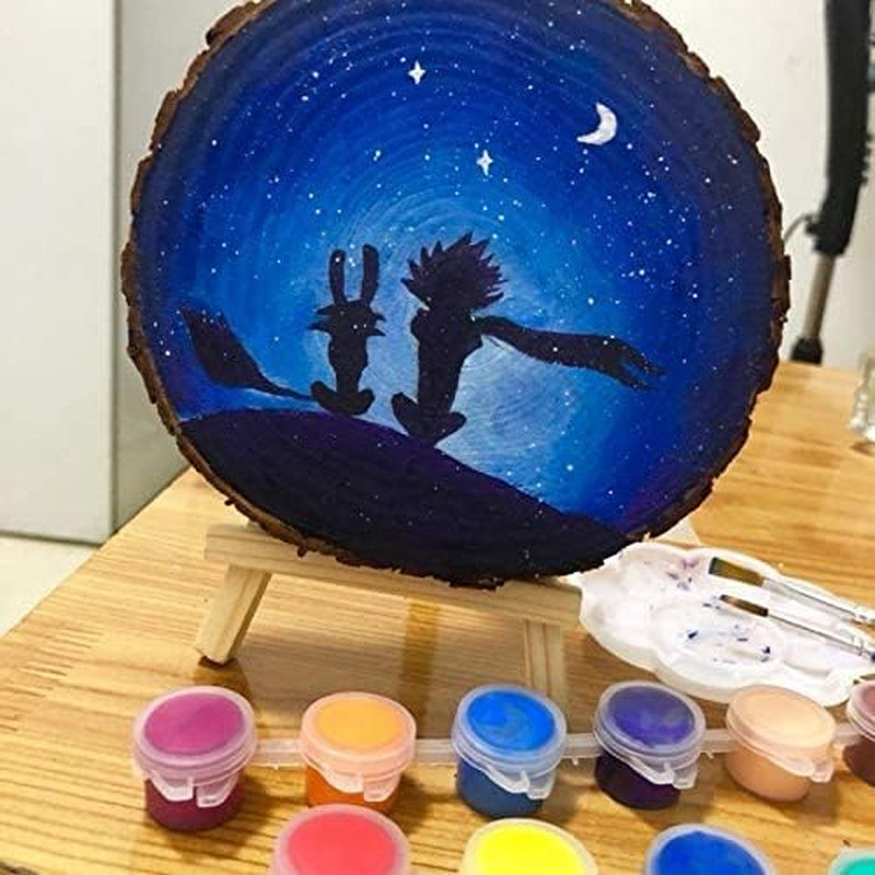 Unfinished Natural with Tree Bark Wood Slices 9 Pcs 13-14 Cm Disc Coasters Wood Coaster Pieces Craft Wood Kit Circles Crafts Christmas Ornaments DIY Crafts with Bark for Crafts Rustic Wedding