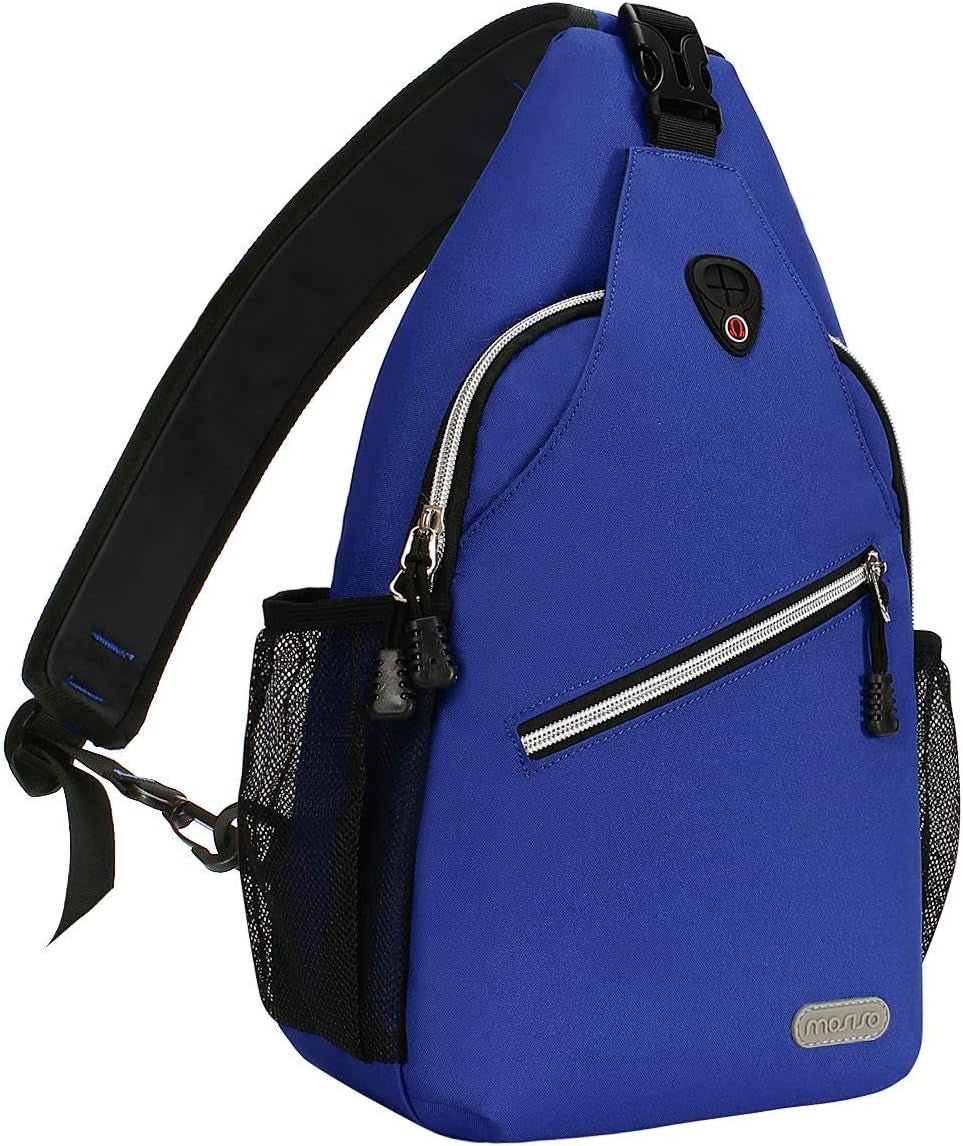 Rope Sling Backpack (Up to 13 Inch), Multipurpose Crossbody Chest One Shoulder Outdoor Travel Hiking Daypack, Royal Blue