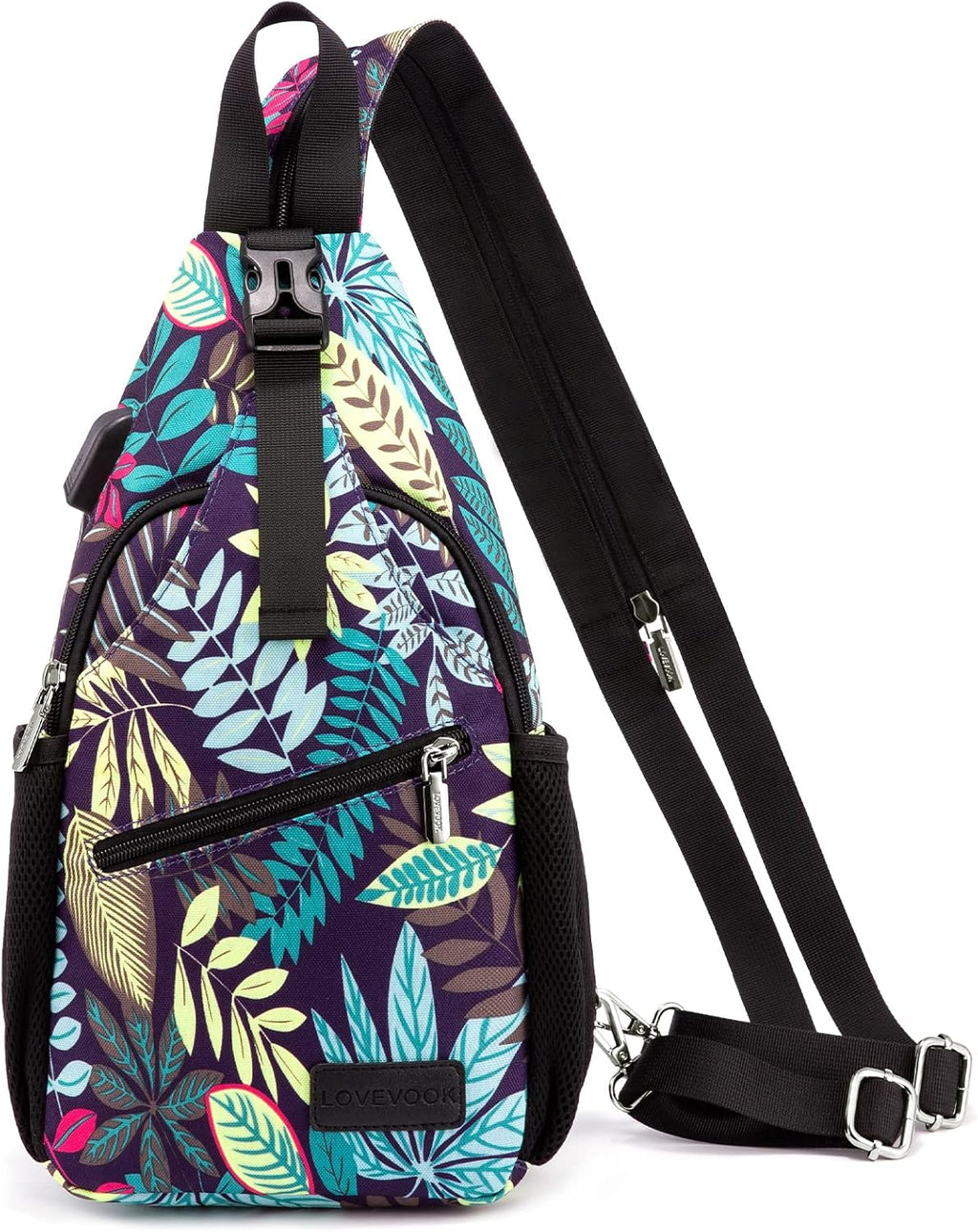 Sling Bag for Women Casual Daypack Nylon Crossbody Sling Backpack Travel Shoulder Bag Hiking Daypack